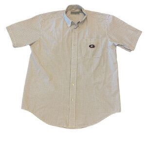 Campus Specialties University of Ga UGA Short Sleeve‎ Button Down Shirt Sz M
